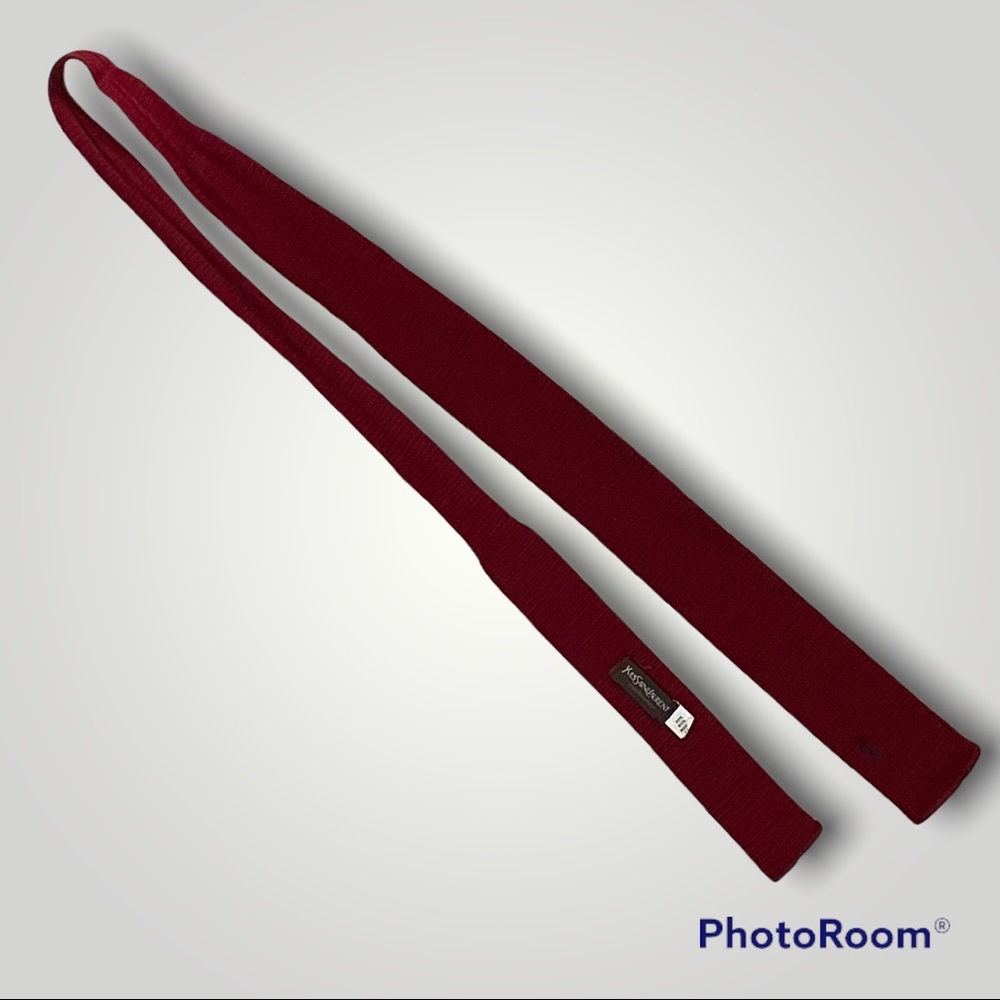 Yves Saint Laurent Vintage Burgundy Knitted Wool Tie